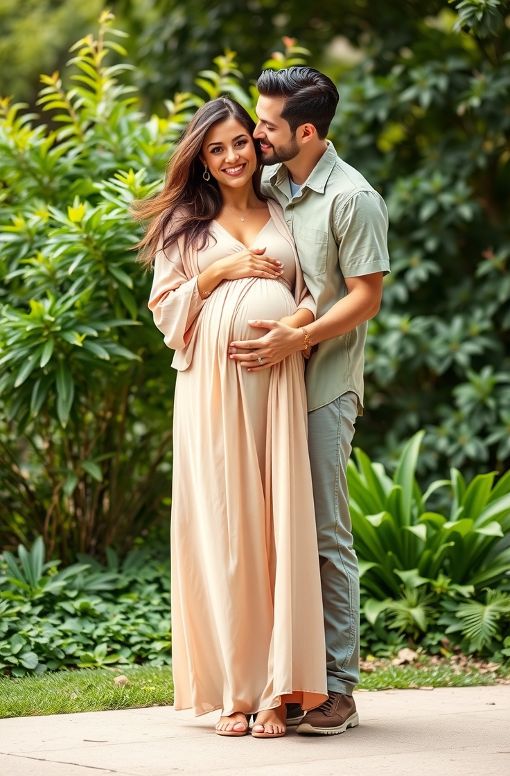 Flowing Dress And Casual Shirt