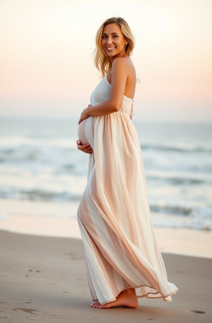 Flowing Maxi Dress With Thin Straps