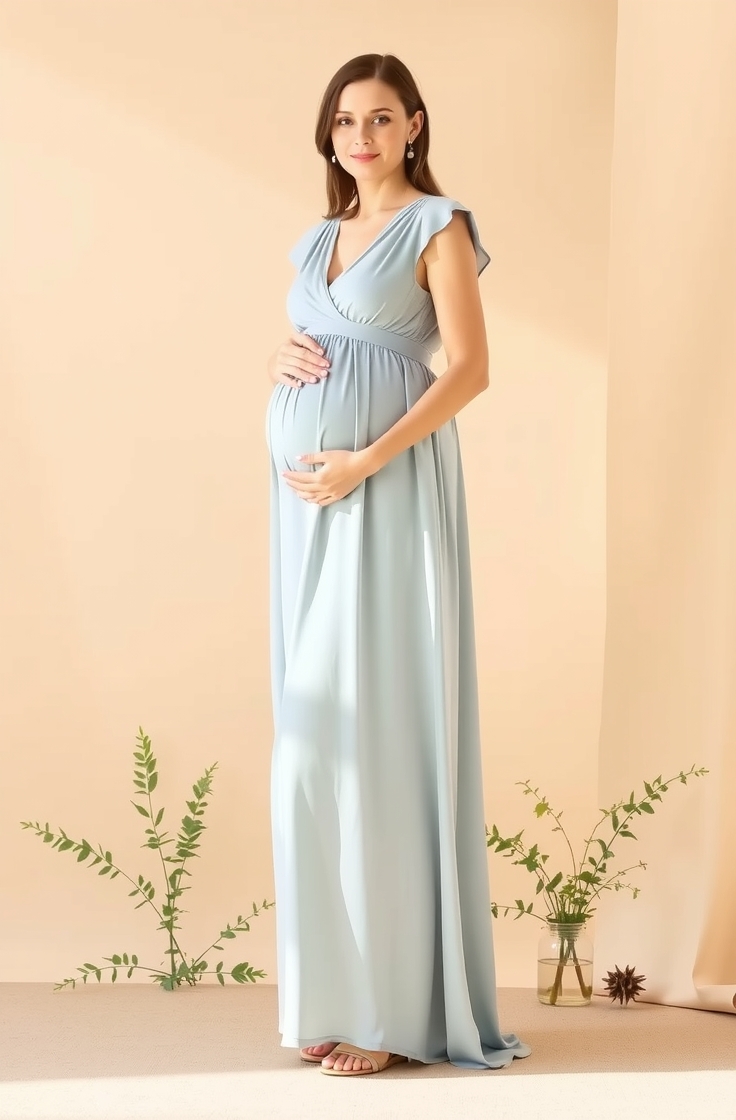 Flowy Maxi Dress With Empire Waist
