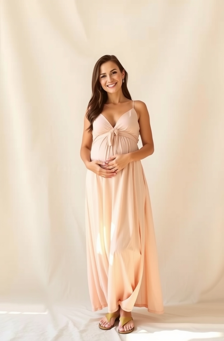 Flowy Maxi Dress With Flat Sandals