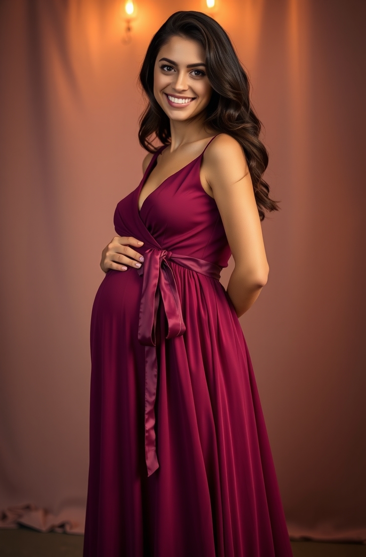 Flowy Maxi Dress With Waist Tie