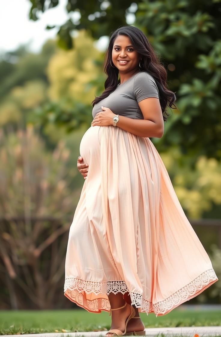 High-Waisted Maternity Skirts