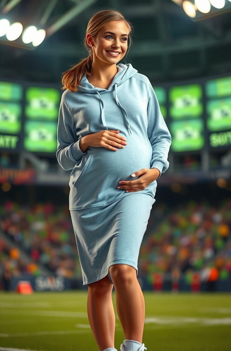 Hoodie Dress With High-Top Sneakers