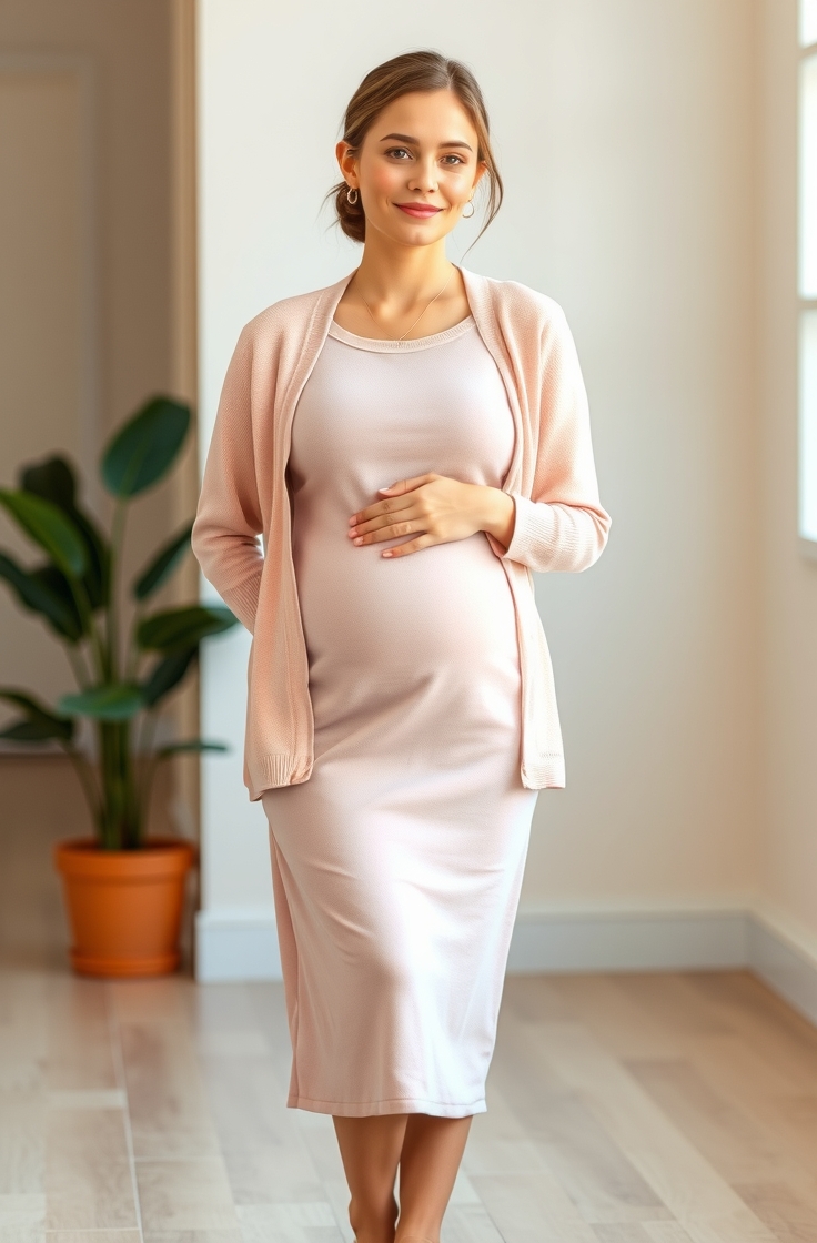 Knit Dress with Short Cardigan