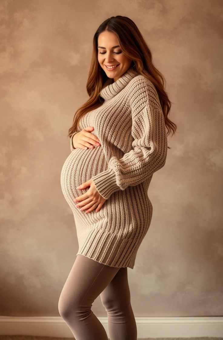 Maternity Sweater Dress With Leggings
