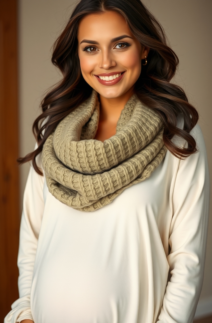 Maternity Tunic With Blanket Scarf