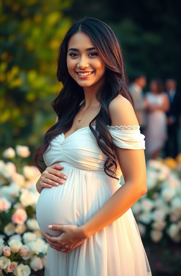 Off-Shoulder Maternity Gown