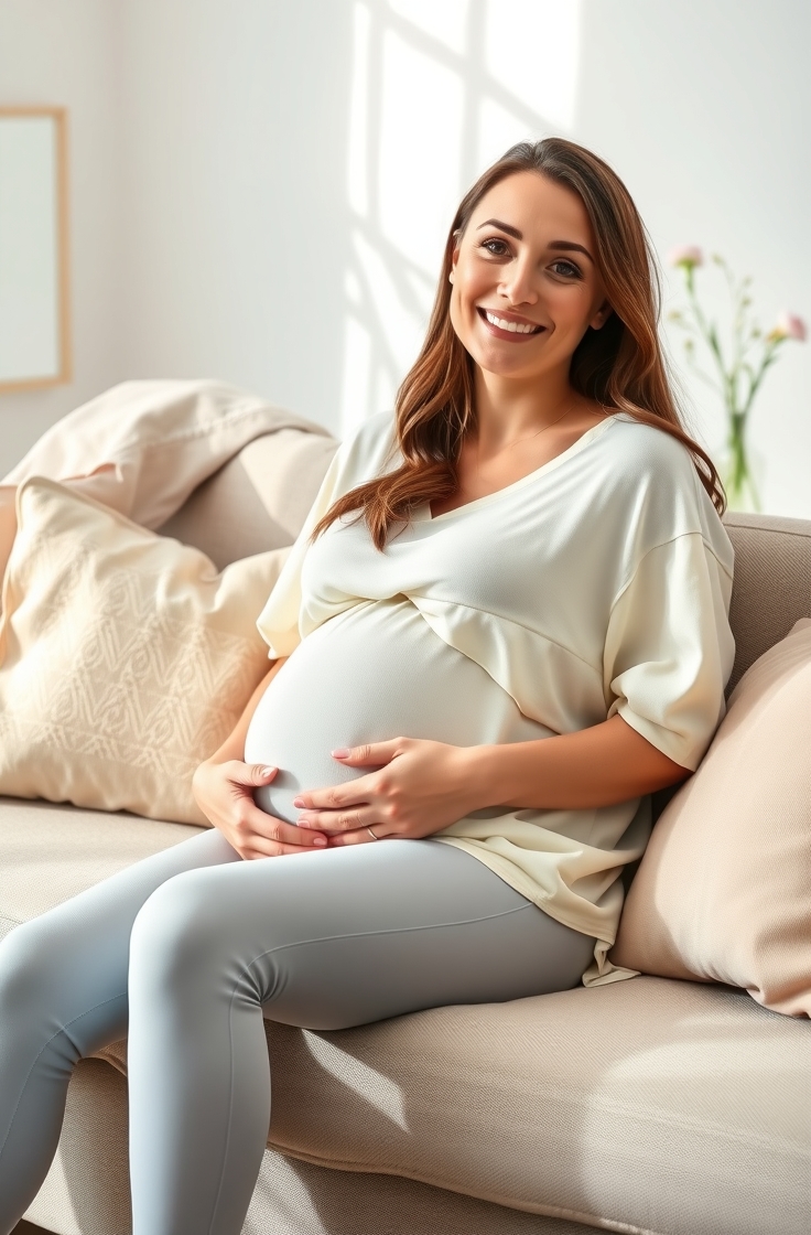 Stretchy Maternity Leggings With Loose Tops
