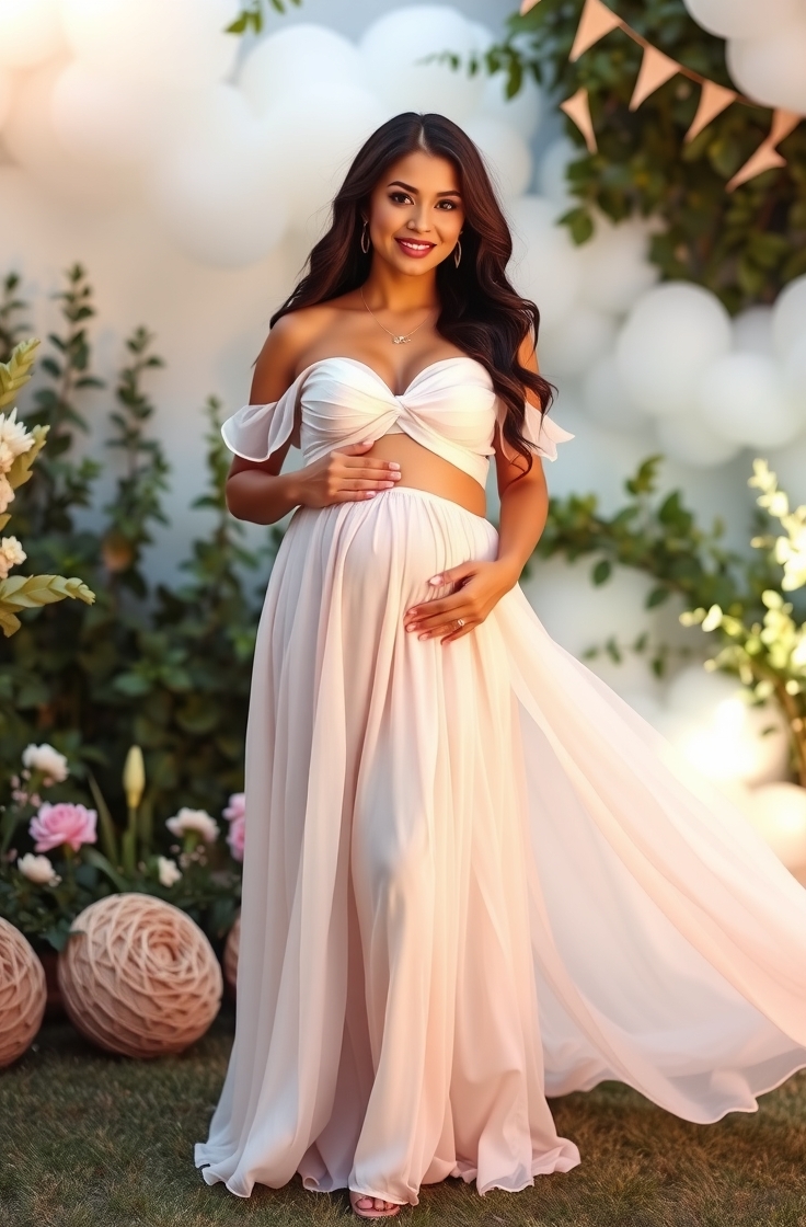 Two-Piece Set With Skirt And Crop Top