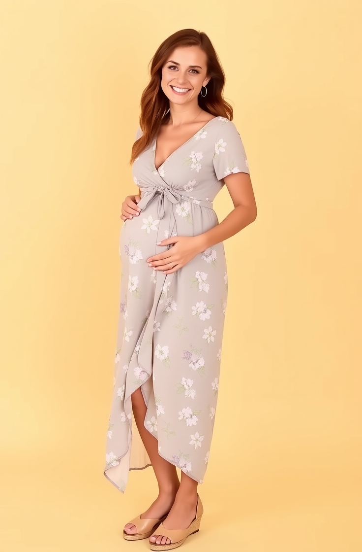 Wrap Dress With Soft Wedges