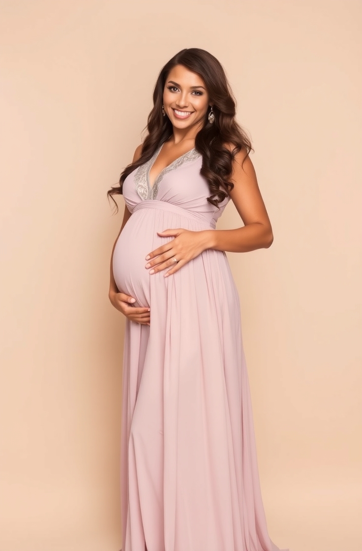 A-Line Maxi Dress with V-Neck
