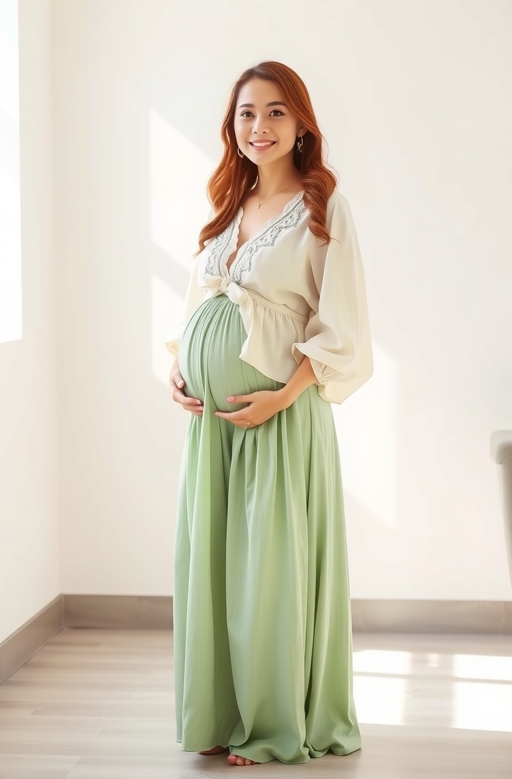 A-Line Skirt with a Soft Blouse