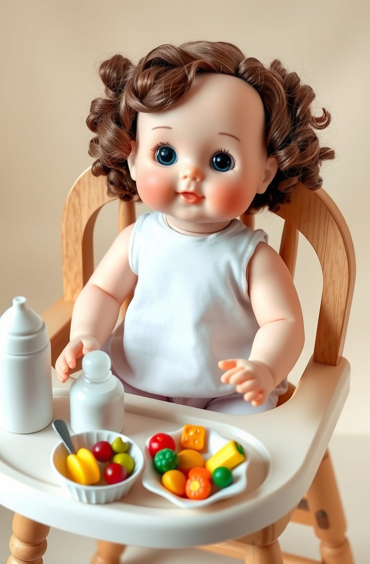 Baby Care Doll with Feeding Set