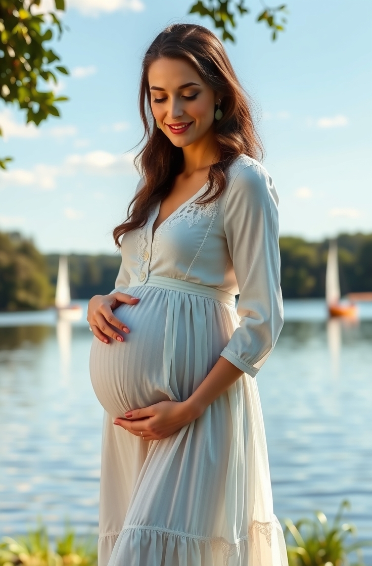 Button-Front Maternity Dress
