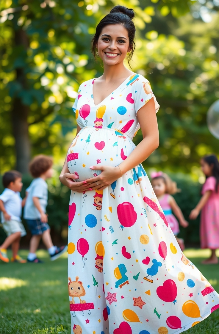 Cotton Maxi Dress with Bright Prints