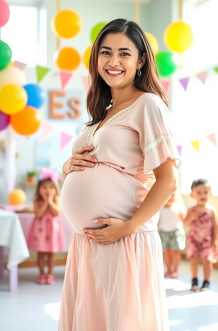 Flared Skirt with a Soft Maternity Top