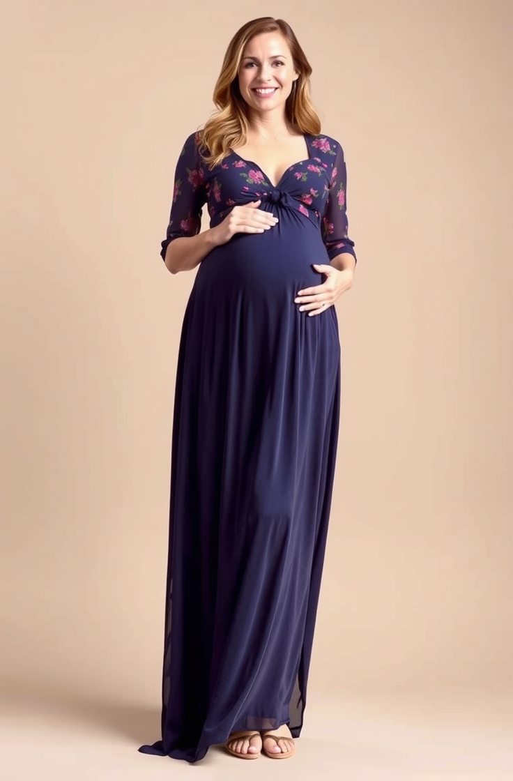 Floor-Length Maternity Skirts With Fitted Tops