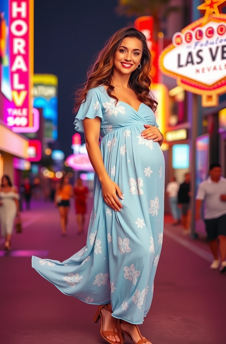 Flowy Maxi Dress with Sandals