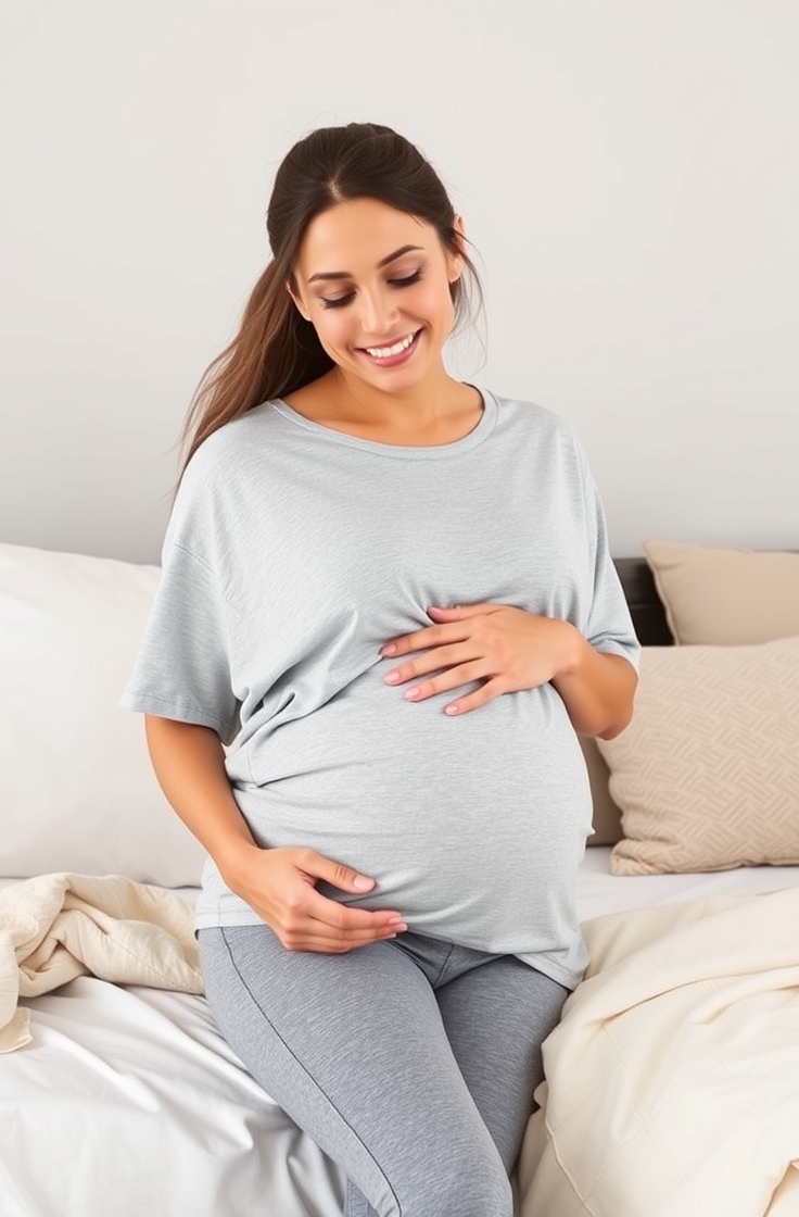 High-Waisted Maternity Leggings with Oversized T-Shirts