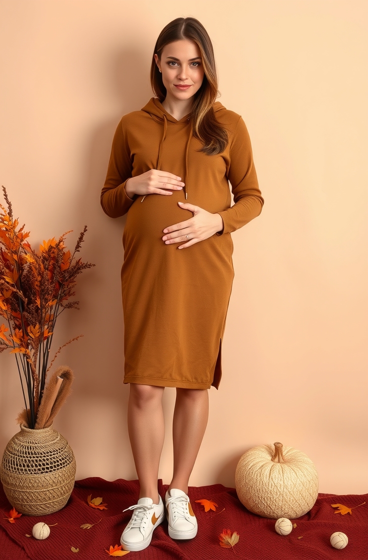 Hoodie Dress with Sneakers