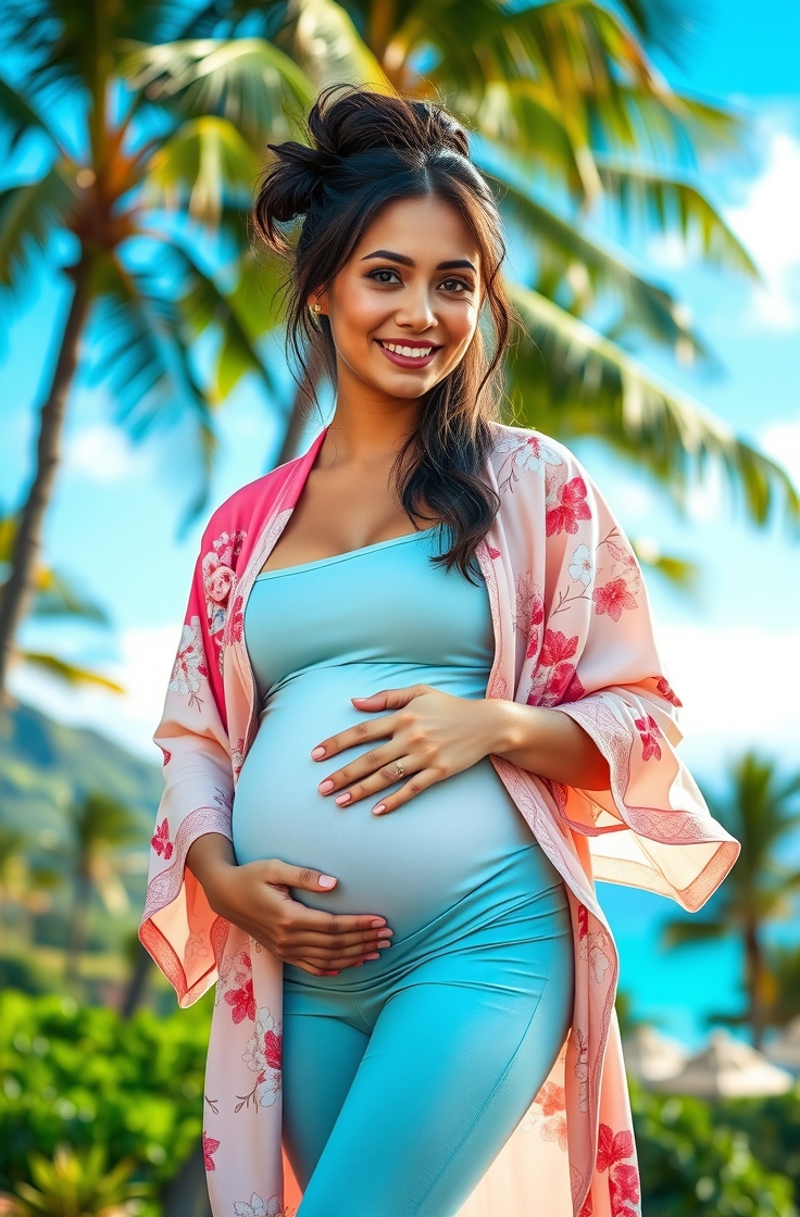 Kimono and Maternity Tank with Leggings
