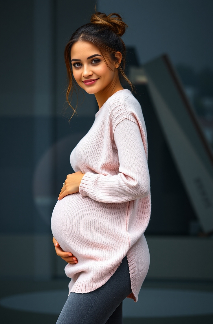 Knit Sweater Dress with Rain Leggings