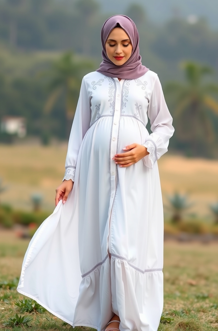 Long Button-Down Shirt With Flared Skirt