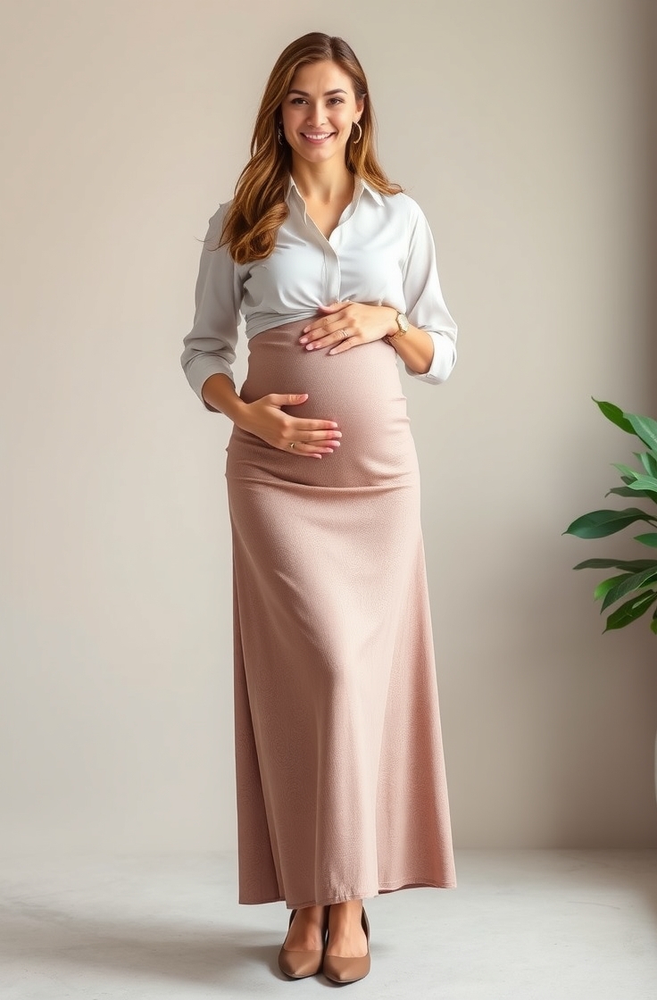 Long Skirt with a Tucked-In Top