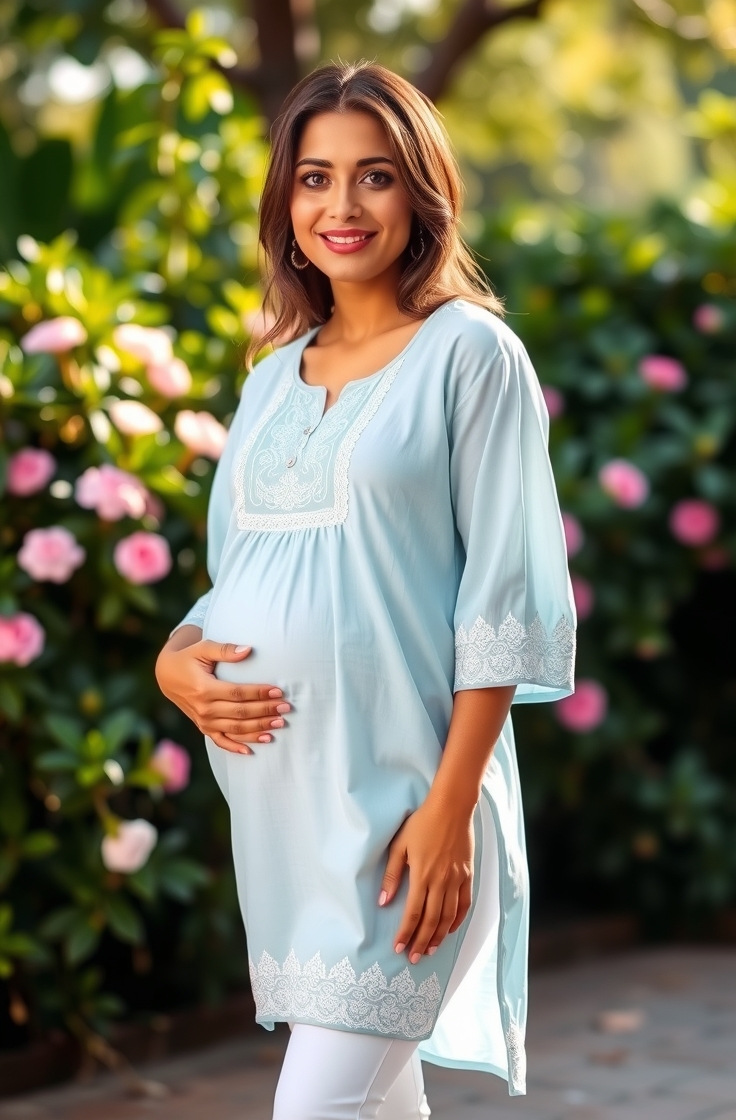 Loose Maternity Kurti With Leggings