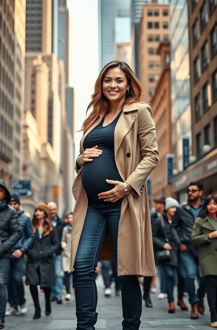 Maternity Jeans and Long Coat