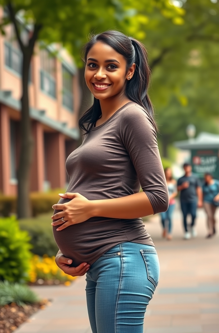 Maternity Jeans with Long T-Shirt