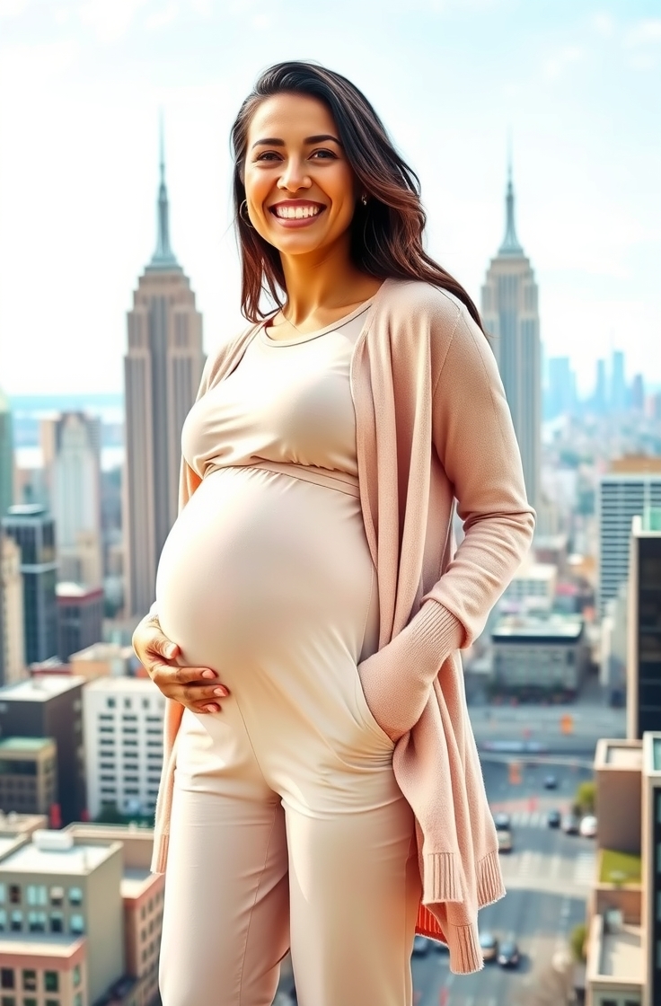Maternity Jumpsuit with Cardigan