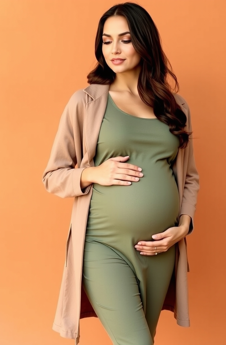 Maternity Jumpsuit with Light Jacket