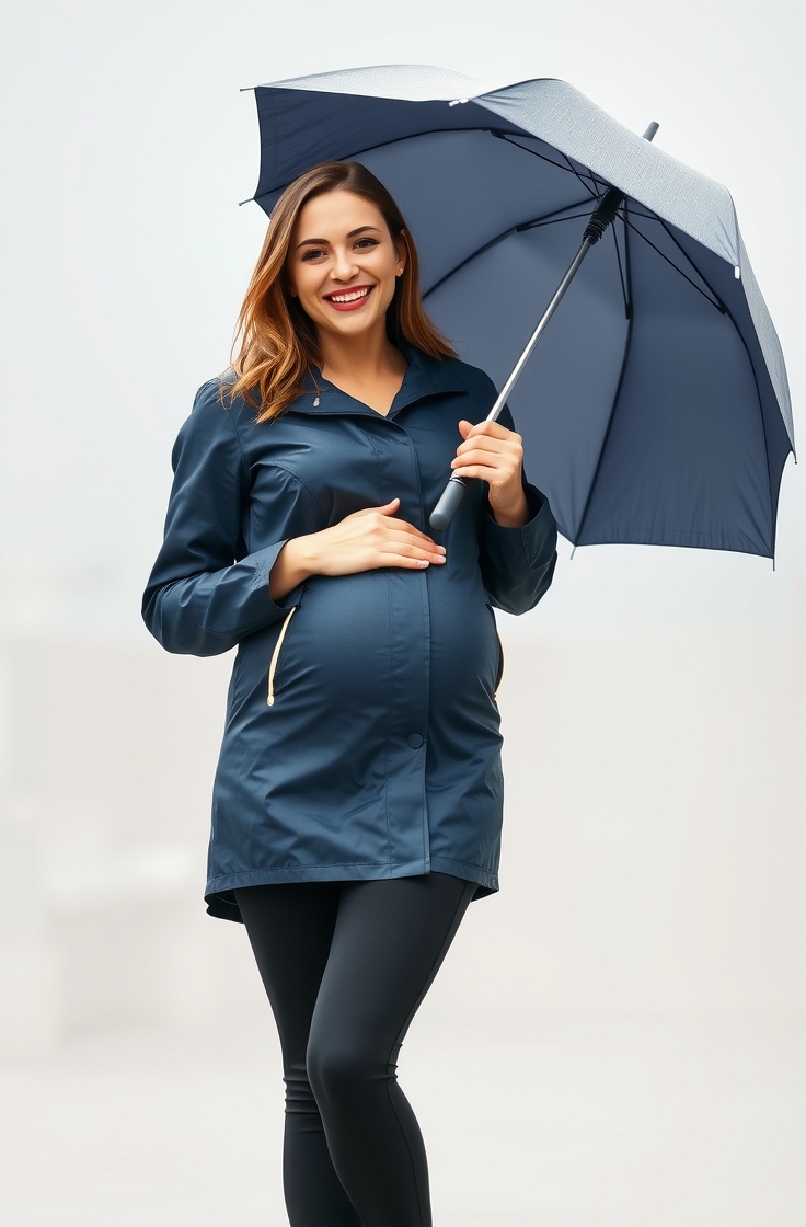 Maternity Raincoat with Stretch Leggings