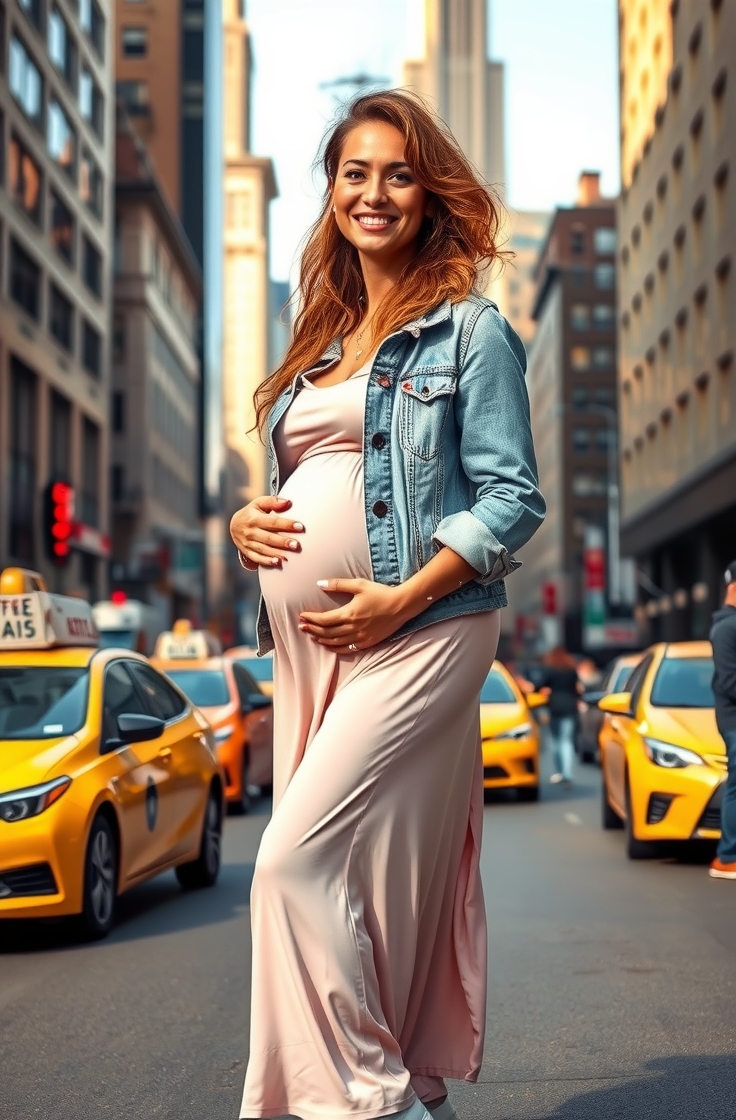 Maxi Dress with Denim Jacket