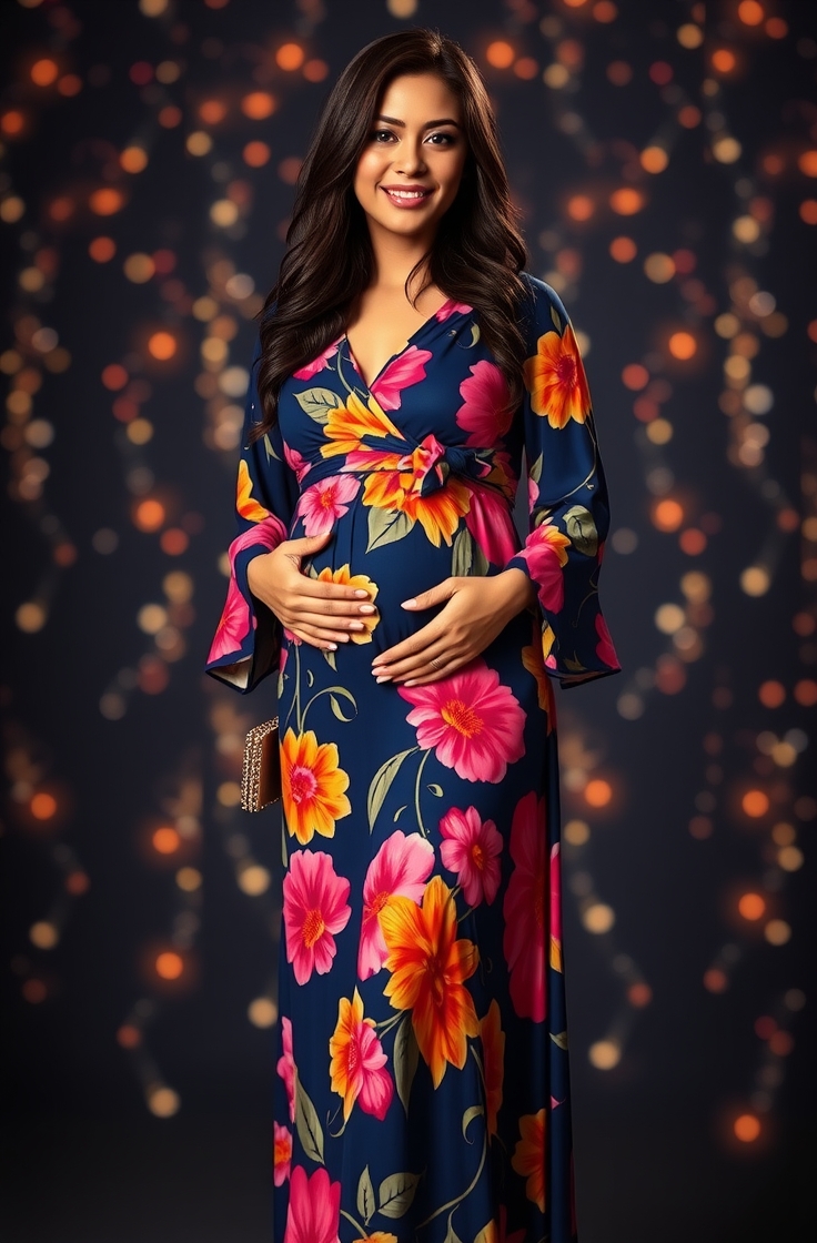 Maxi Wrap Dress with Print
