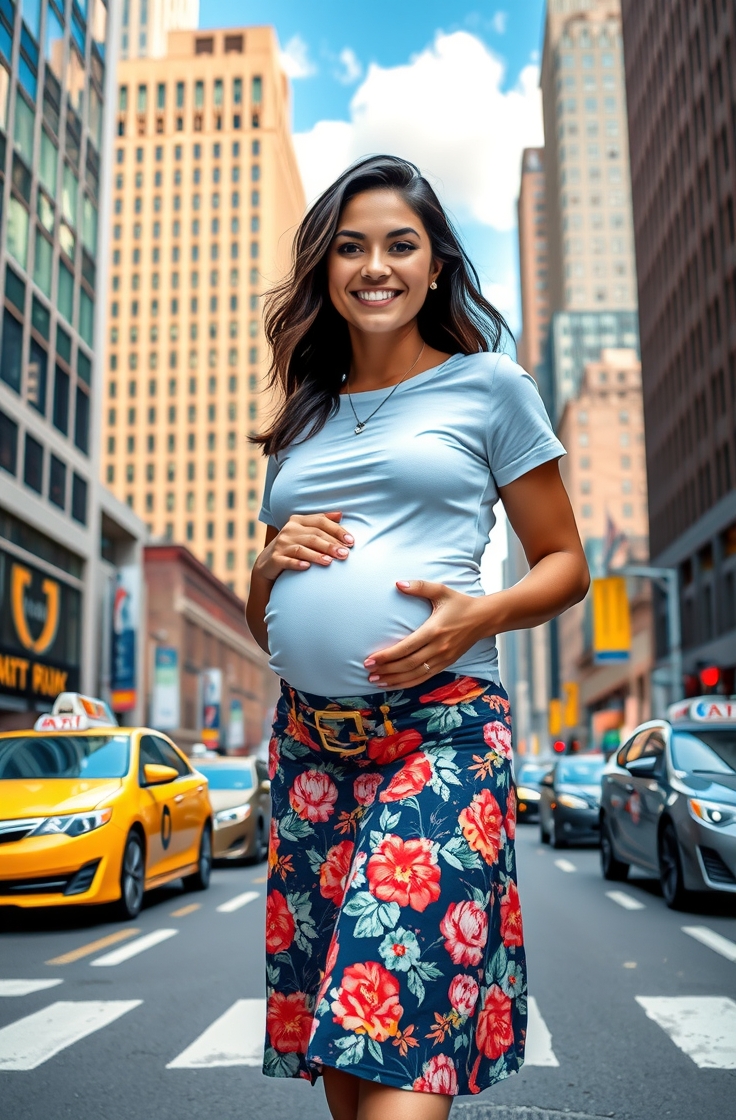 Midi Skirt with Fitted Tee