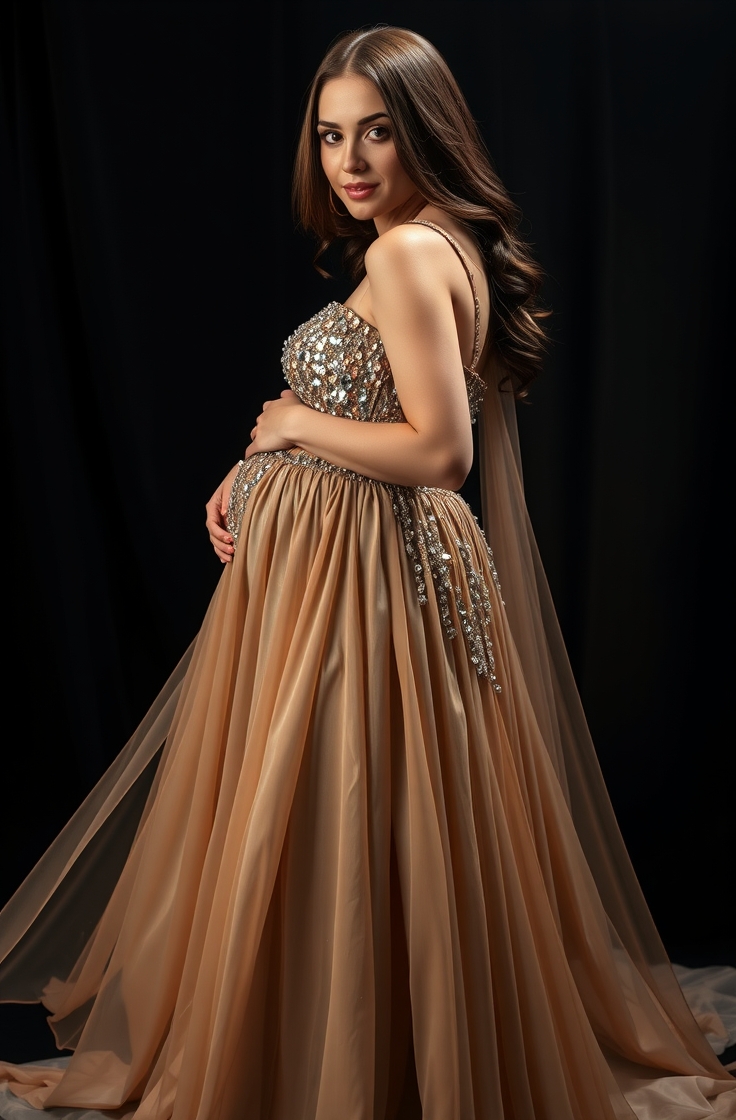 Sequin Maternity Dress