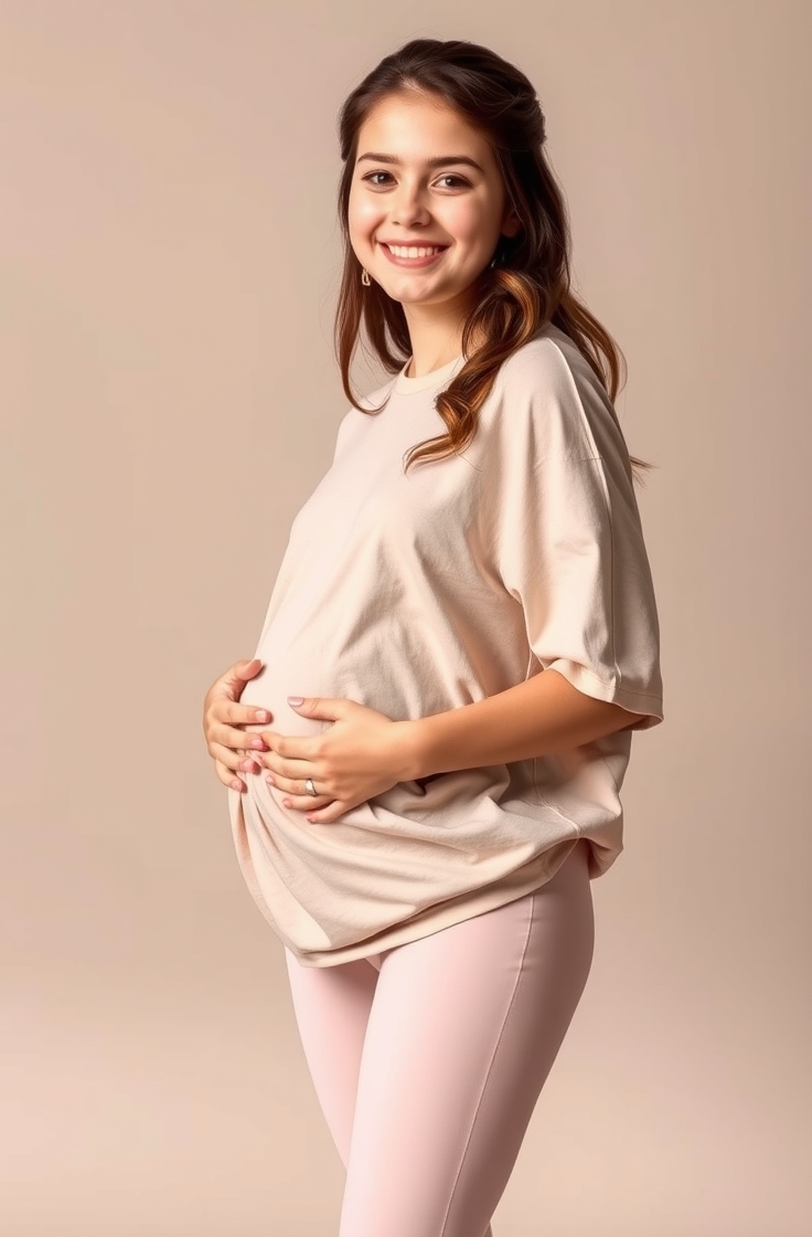 Soft Maternity Leggings with Oversized T-shirt