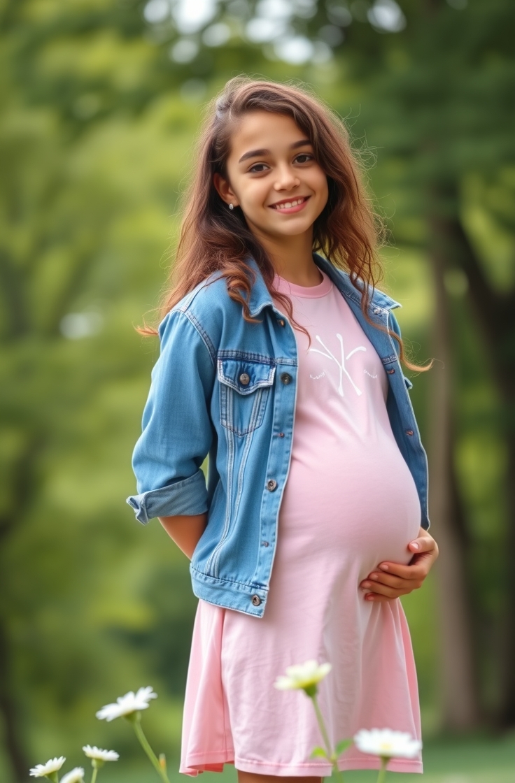 T-shirt Dress with Jean Jacket