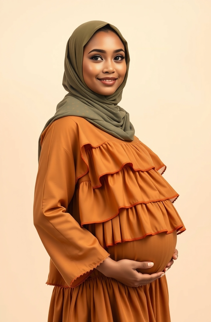 Tiered Dress With Full Sleeves