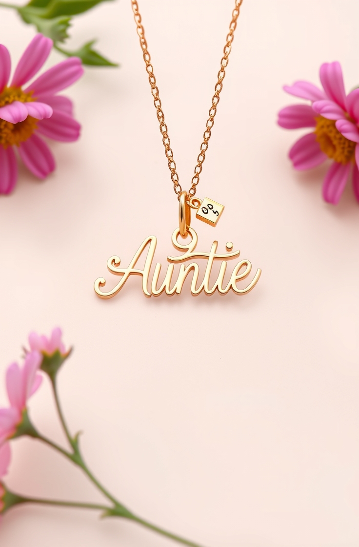 Auntie Necklace with Initials
