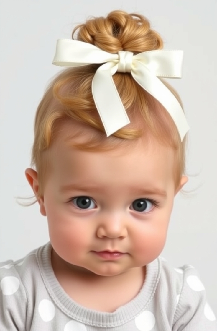 Baby Bun with Ribbon