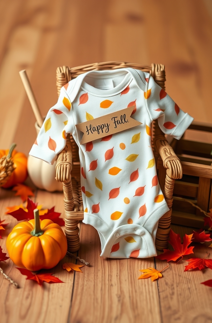 Baby Onesie with Fall Props