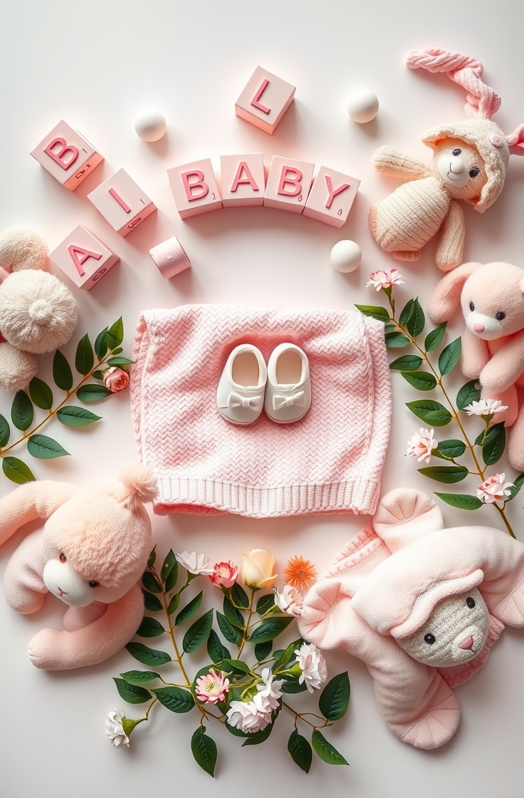 Baby-Themed Flat Lay