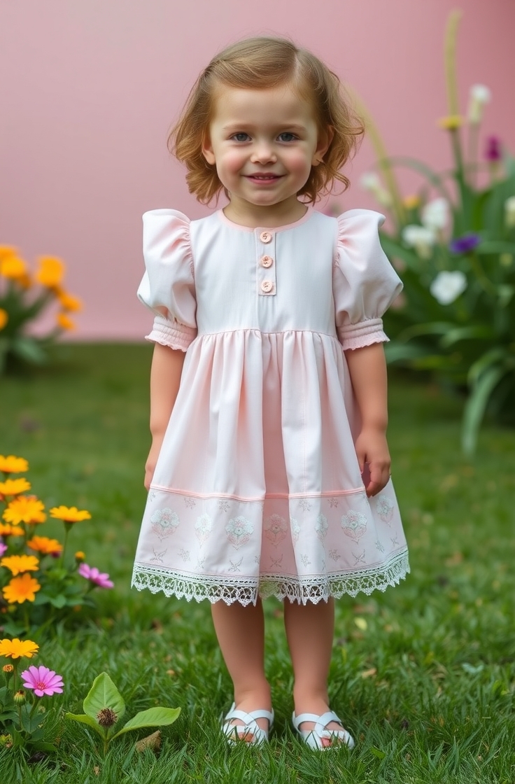 Classic Cotton Frock with Puff Sleeves