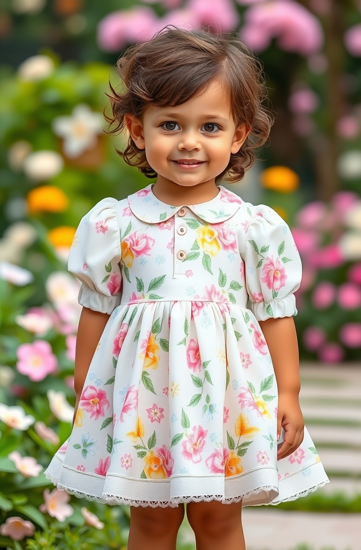 Cotton Frock with Floral Prints