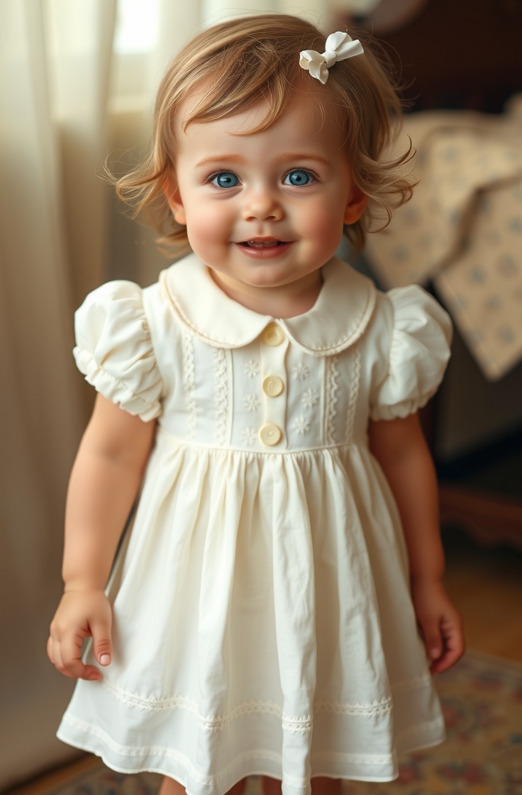Cotton Frock with Peter Pan Collar