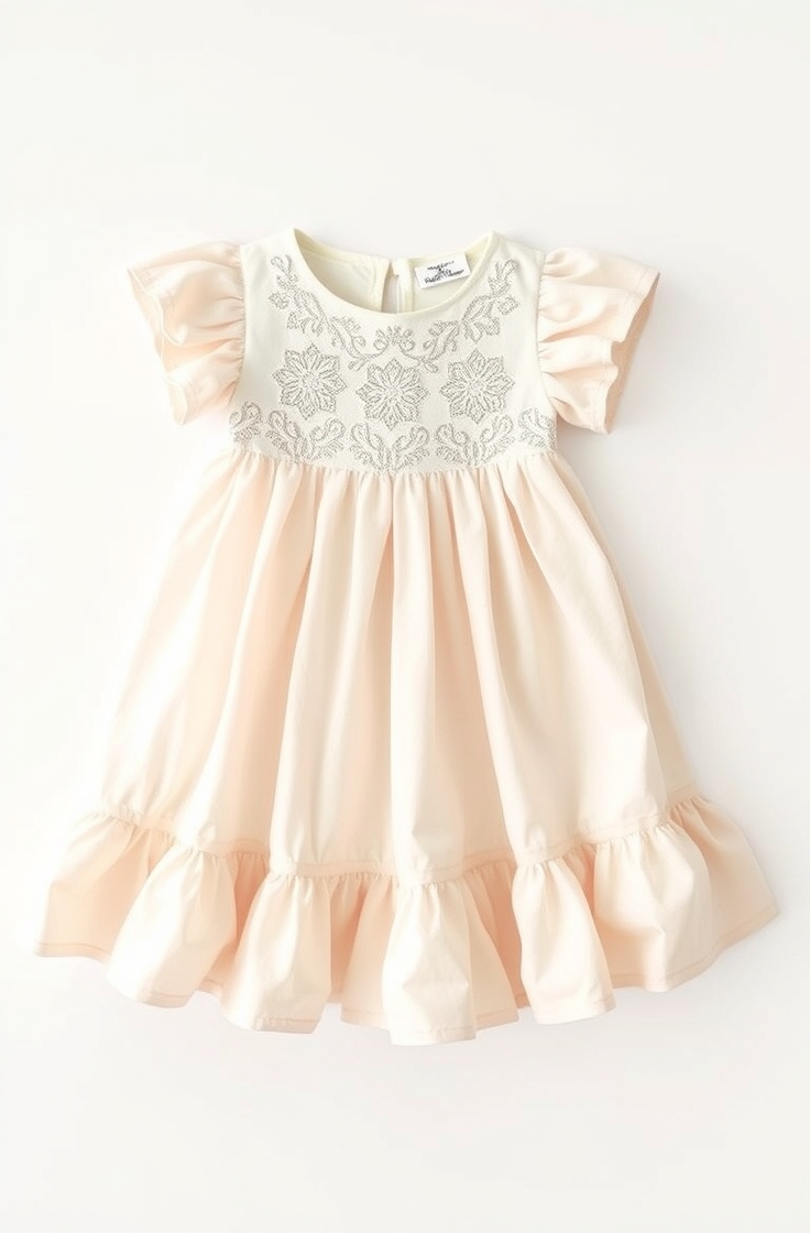 Cotton Frock with Ruffled Hem