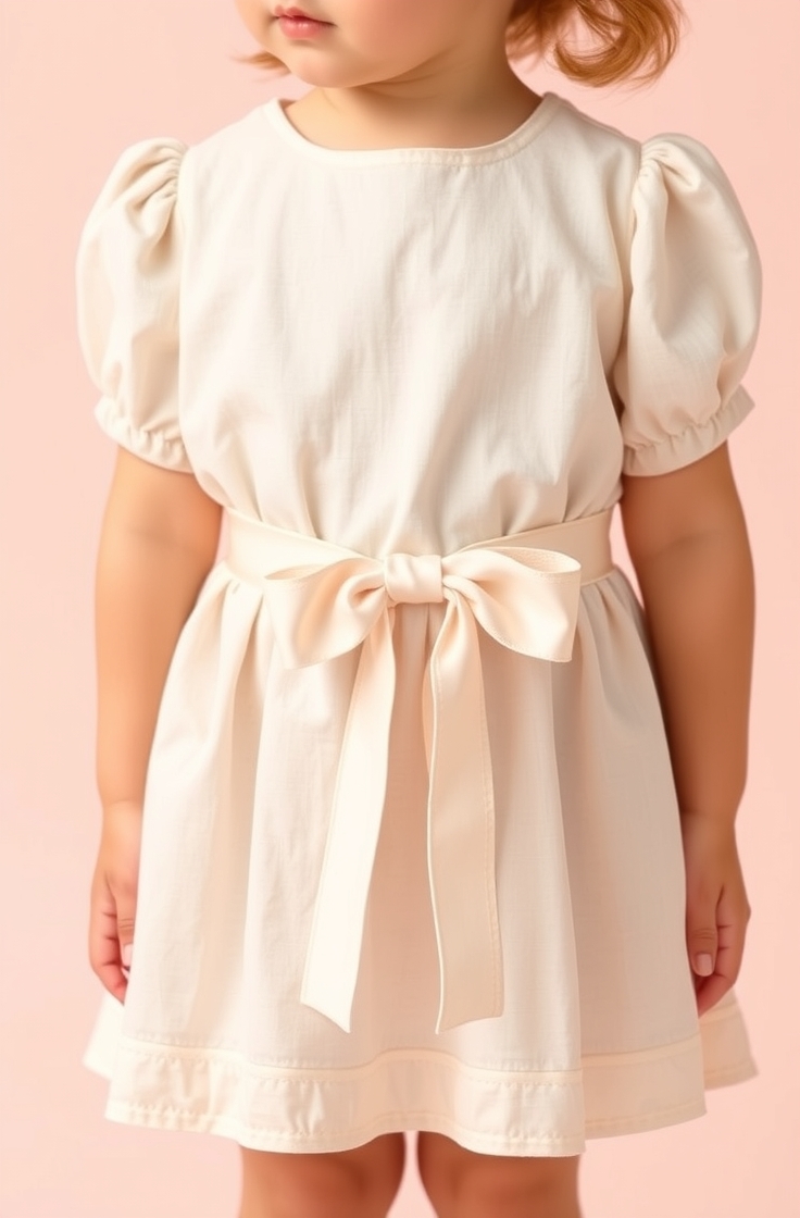 Cotton Frock with Waist Bow